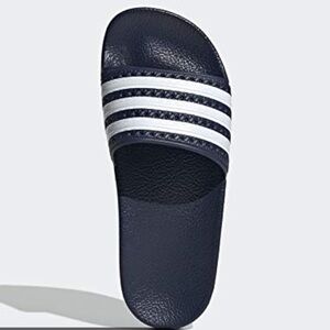 Adidas Adilette Navy Slide Sandals with White Stripes